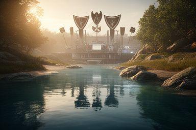 River King Tournament thumbnail showing a tournament banner above a reflective river bend